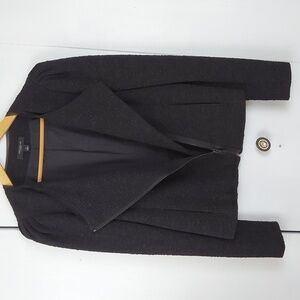 Ann Taylor |Black Cropped Jacket/Sports Coat Zip Pockets Elegant Office  Sz.6